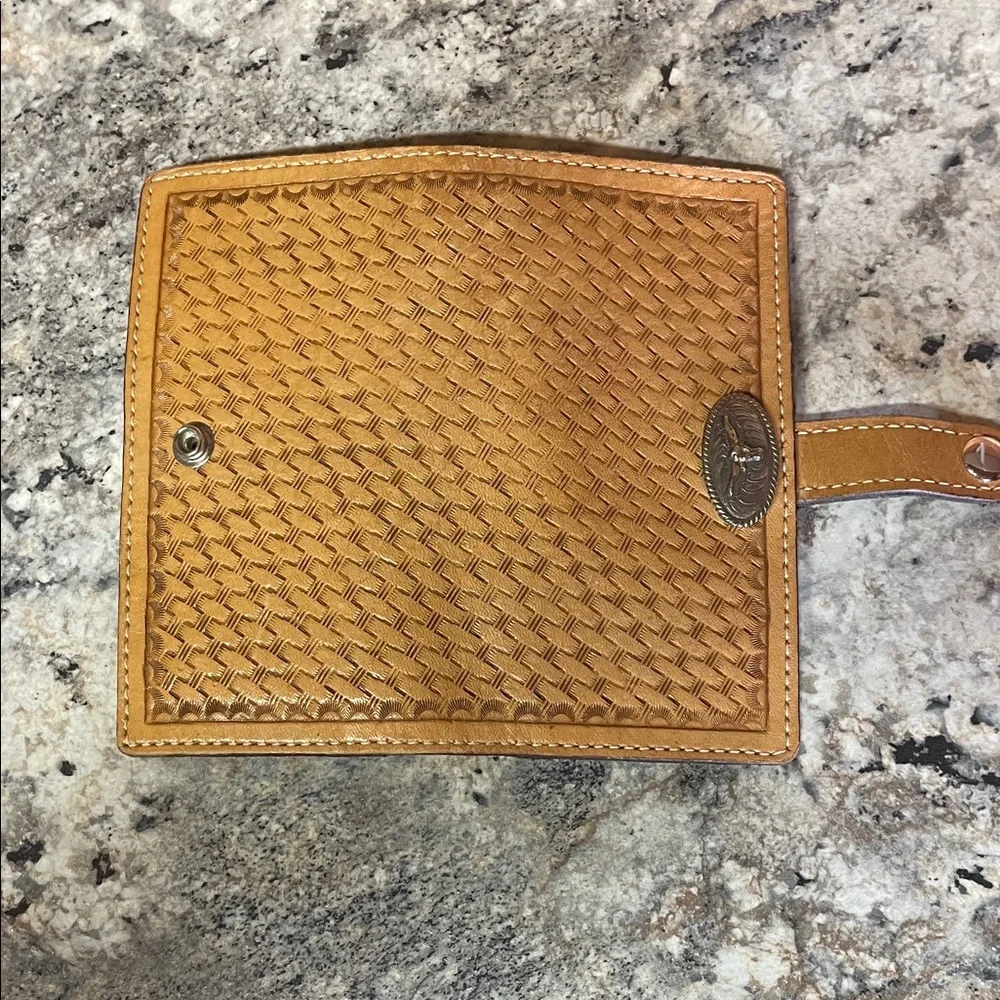 Western Tan and Black Woven Wallet